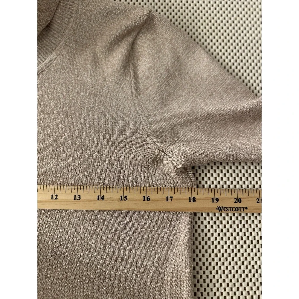 Cable And Gauge‎ Turtleneck Sweater Women Size M Gold Glittery Shimmery Holiday